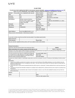 lv pet insurance claim form